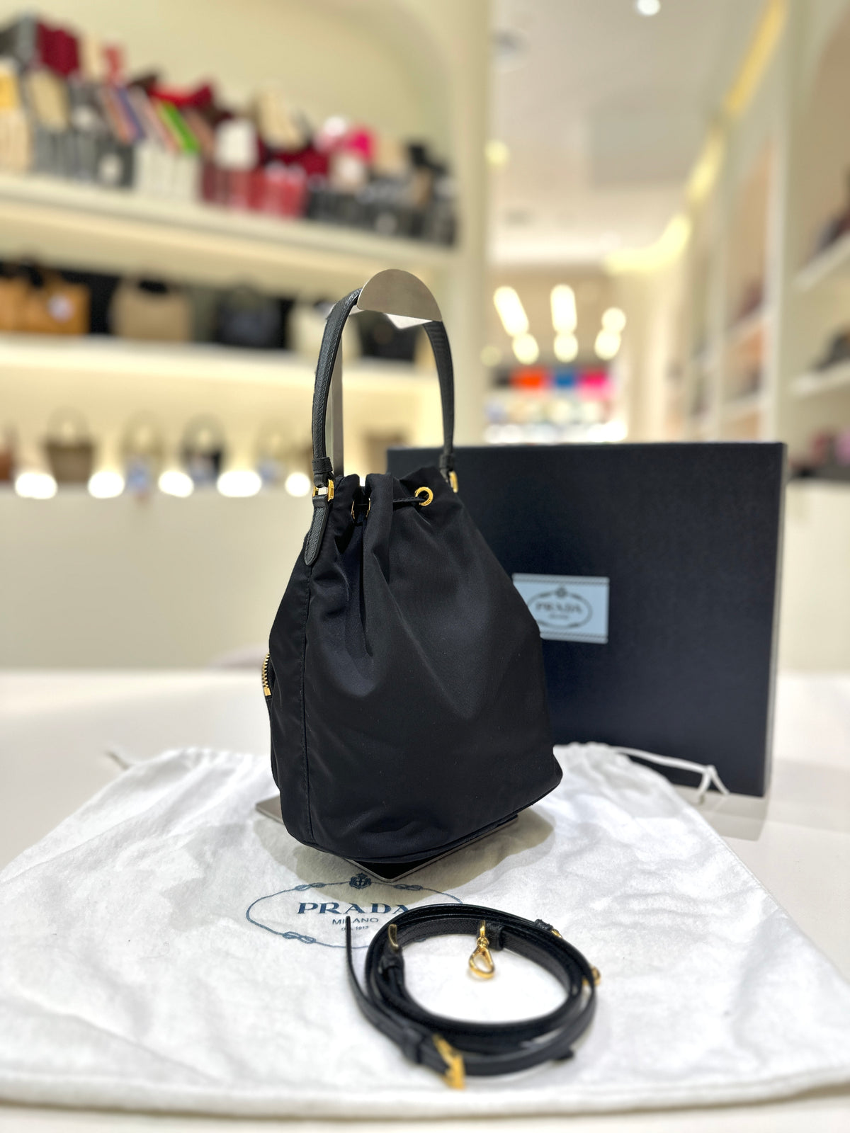 PRADA Duet Re-Nylon Bucket Bag