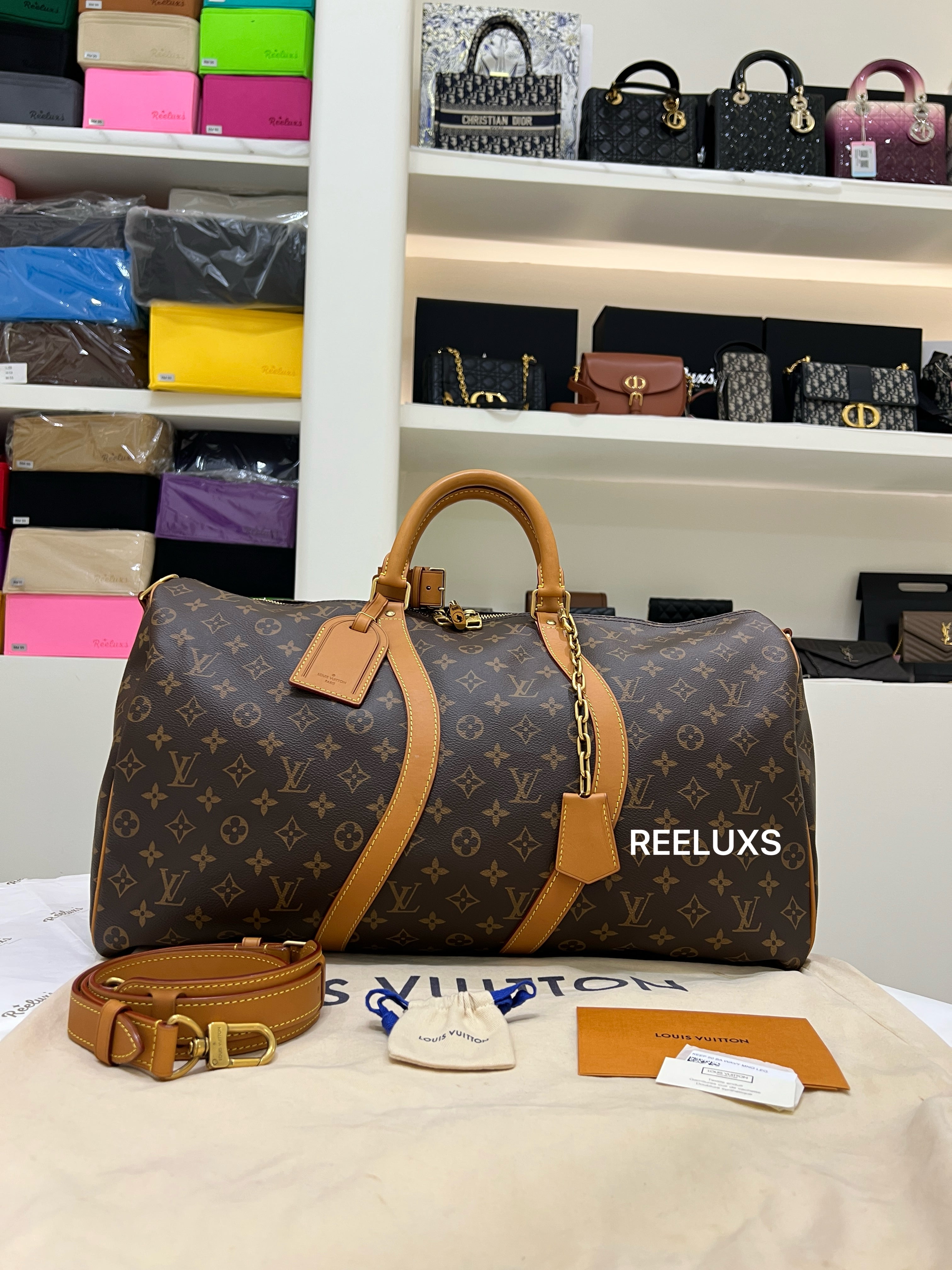 LOUIS VUITTON Monogram Canvas Keepall Bandoulière 50