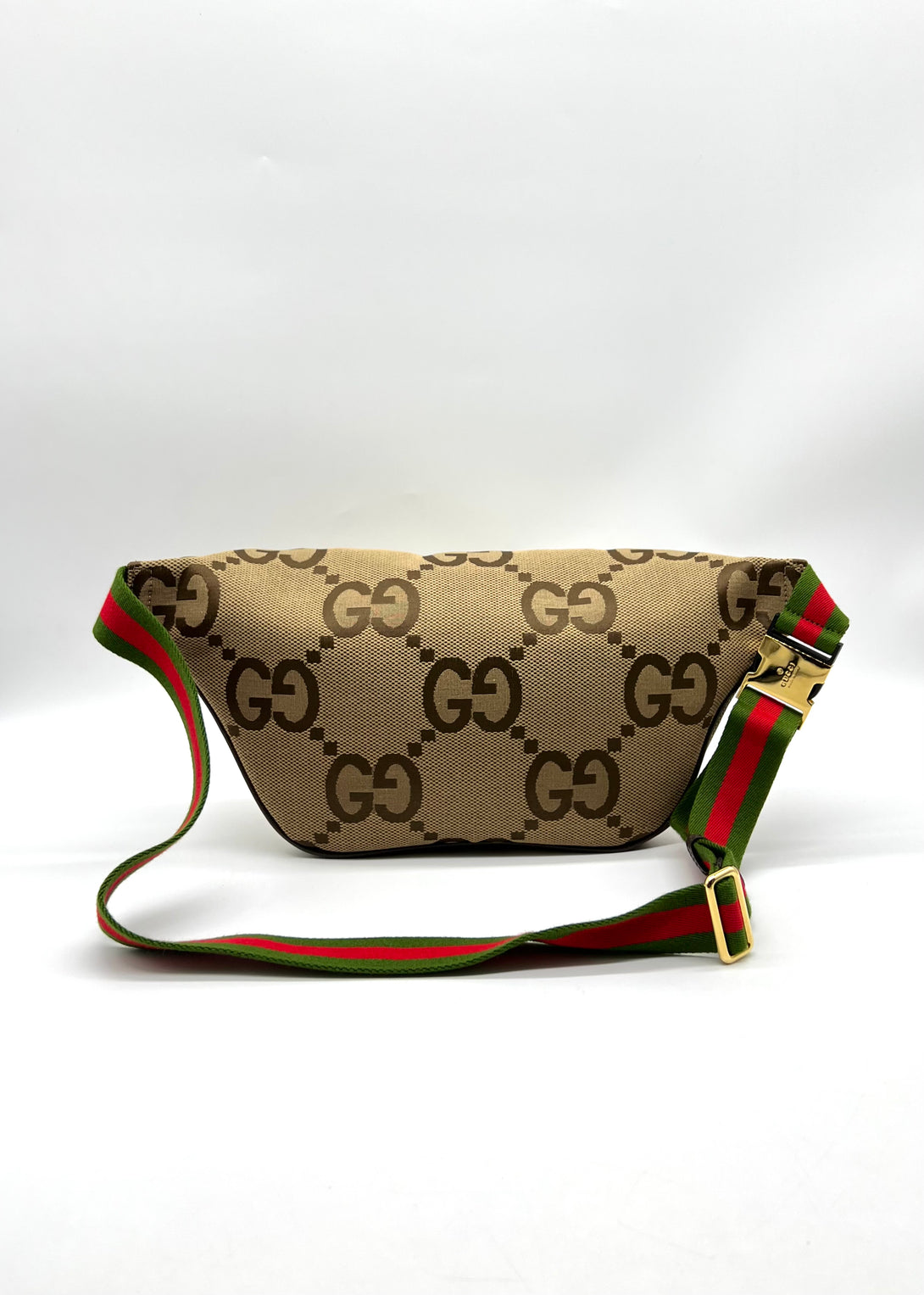 GUCCI Beige & Brown Jumbo GG Belt Bag - Reeluxs 