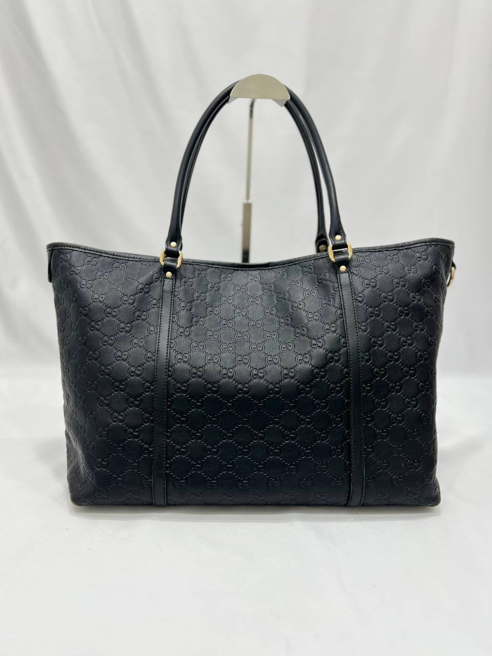 GUCCI Guccissima Leather Shopping Tote Black