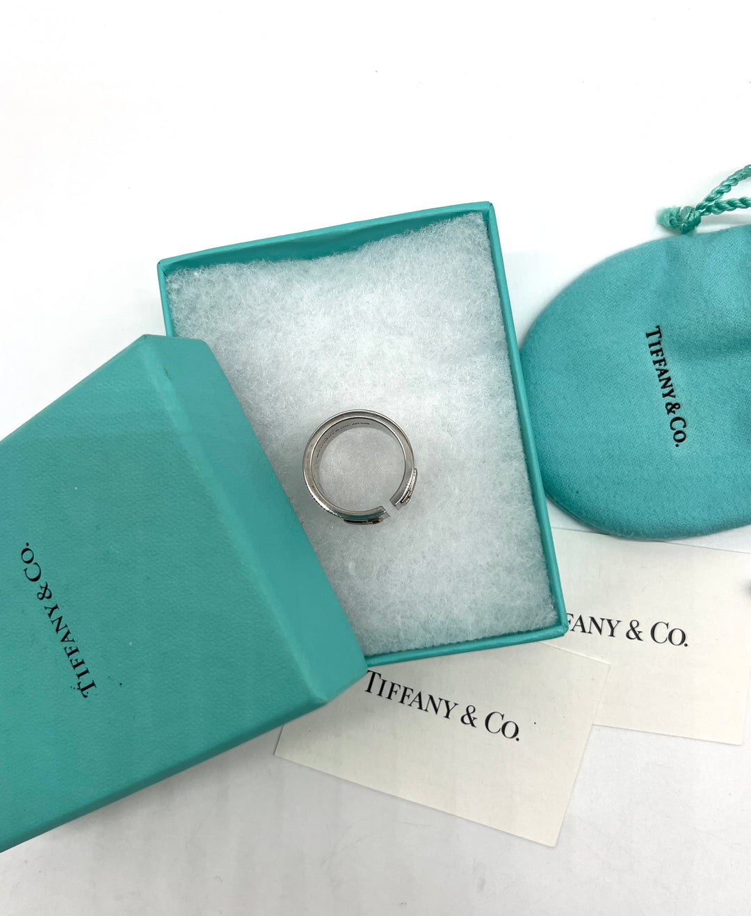 Tiffany & Co Sterling Silver T Cutout Wide Band Ring