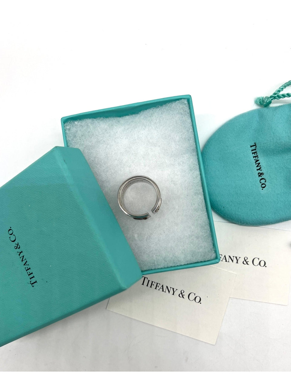 Tiffany & Co Sterling Silver T Cutout Wide Band Ring - Reeluxs 