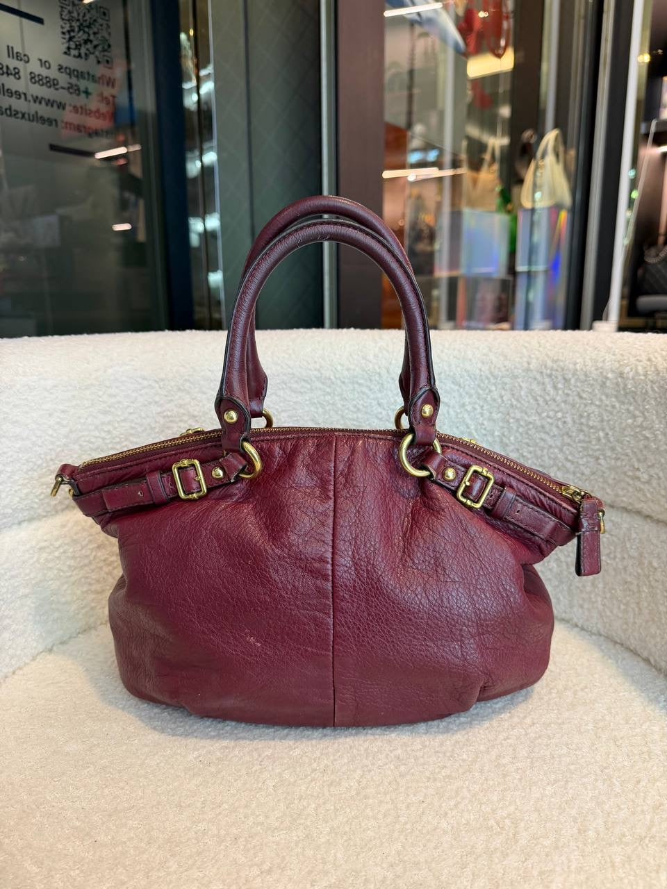 Coach Madison Sophia Deep Burgundy Leather Satchel