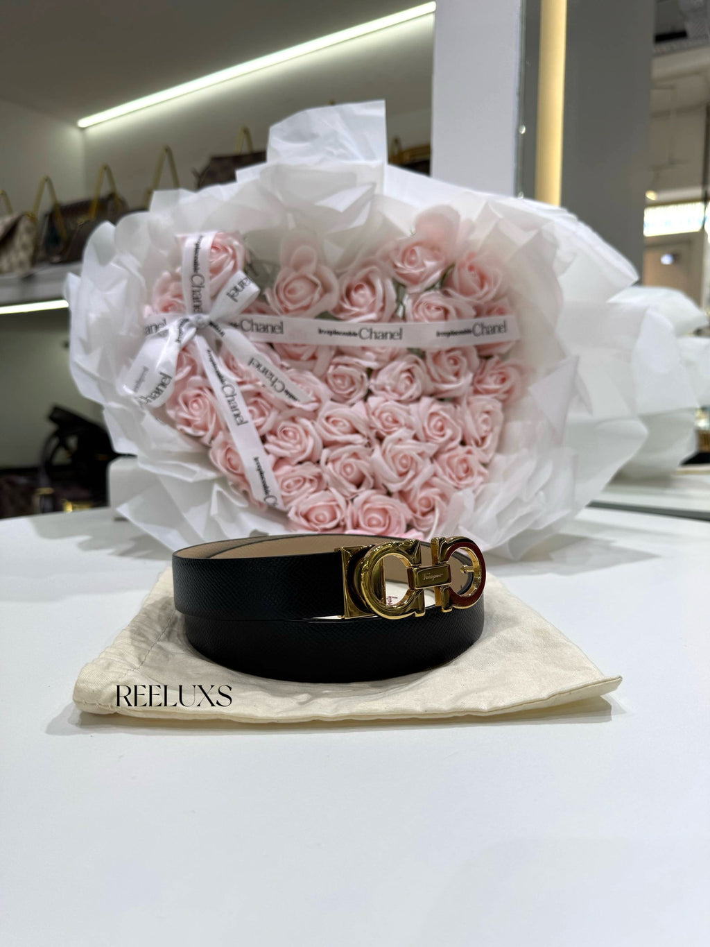 FERRAGAMO Reversible and Adjustable Gancini Belt