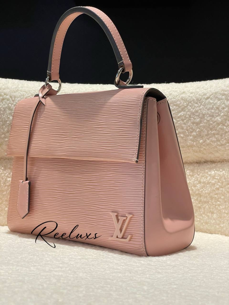 LOUIS VUITTON LV Cluny BB Top Handle Bag Epi Pink Leather