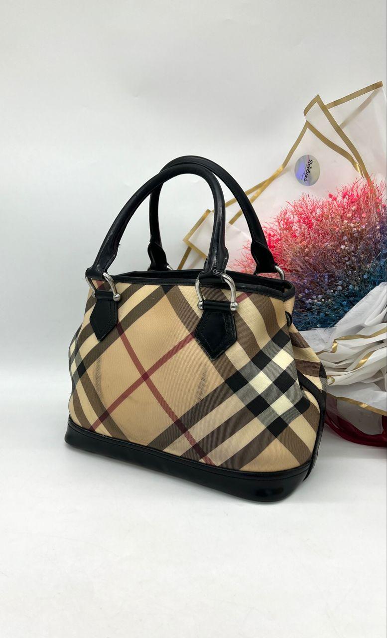 BURBERRY Super Nova Check Eden Bag Beige - Reeluxs 