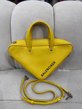 BALENCIAGA Triangle Duffle Bag In Yellow Calfskin Leather