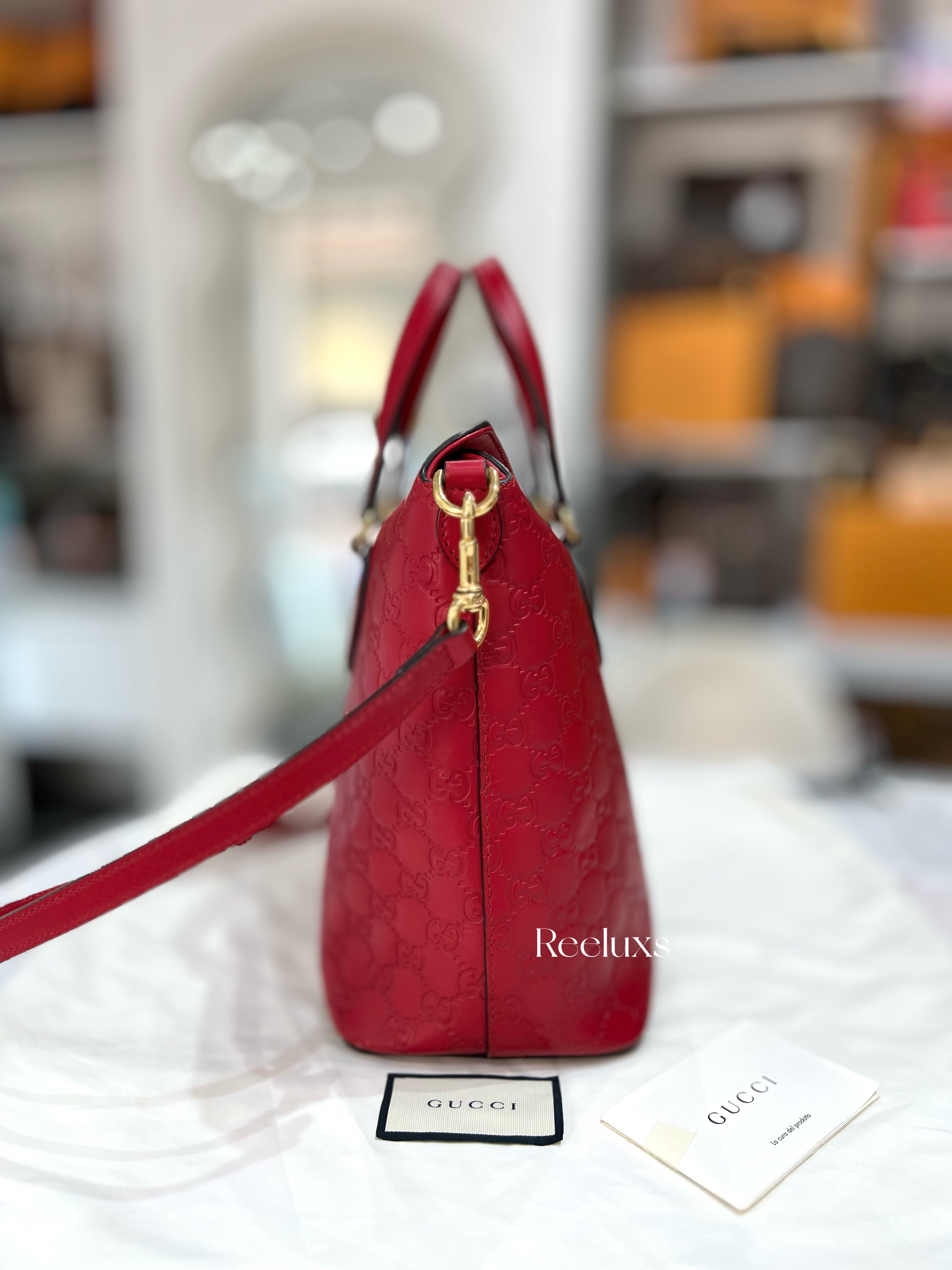 GUCCI Guccissima Leather Top Handle Tote Handbag