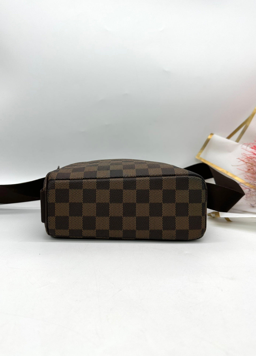 LOUIS VUITTON Brown Damier Ebene Canvas Olav PM Bag - Reeluxs 