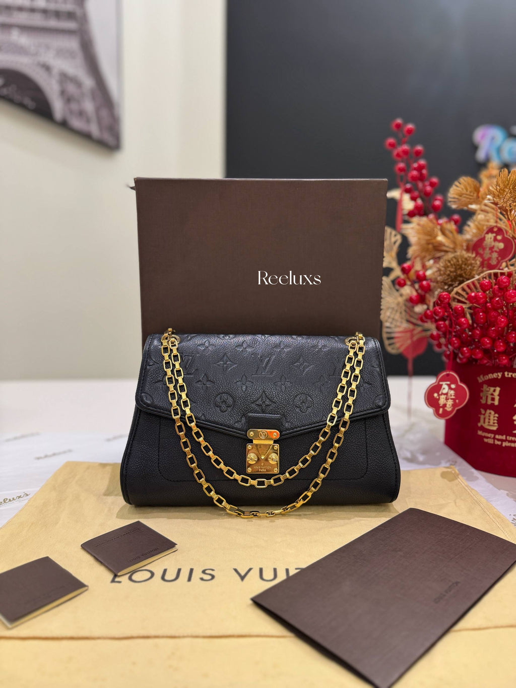 LOUIS VUITTON Saint Germain Pm Monogram Empreinte Leather Shoulder Bag