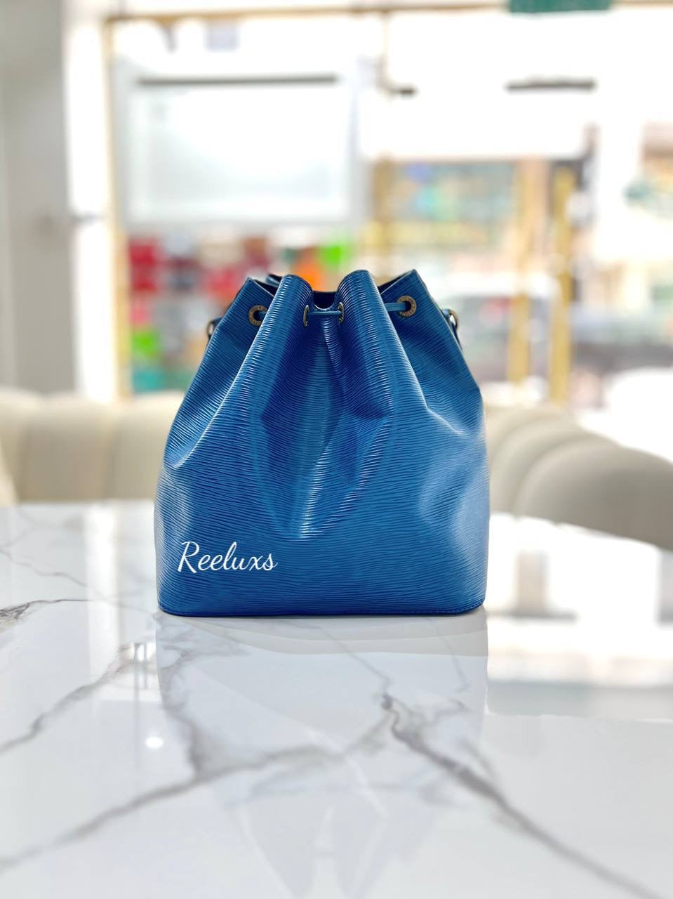 LOUIS VUITTON LV Blue Epi Leather Noe PM Draw String Shoulder Bag