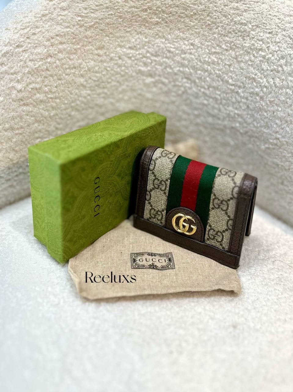 FullSet GUCCI Ophidia GG Supreme Bi-fold Wallet
