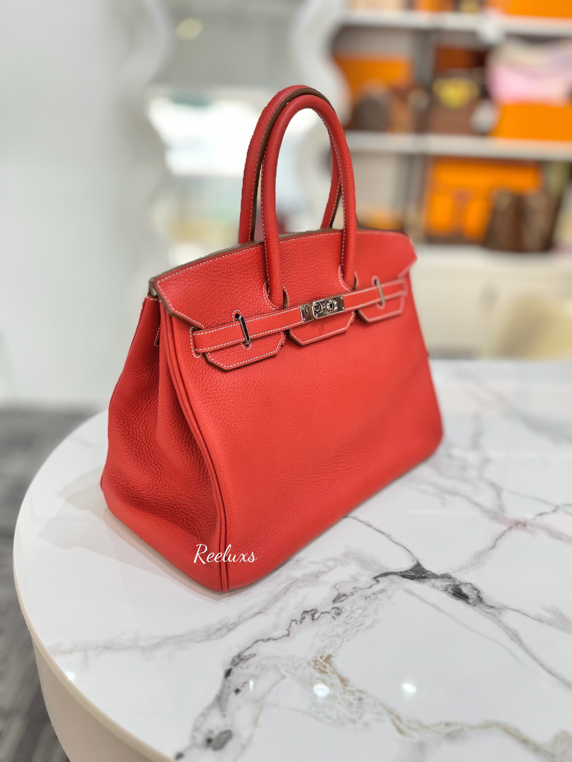 HERMES Birkin 35 Togo Palladium Hardware Handbag