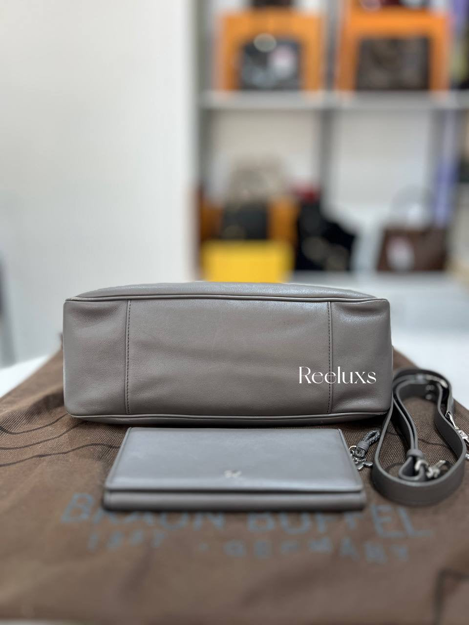 Braun Büffel Braided  Handle Bag with Wallet & Strap