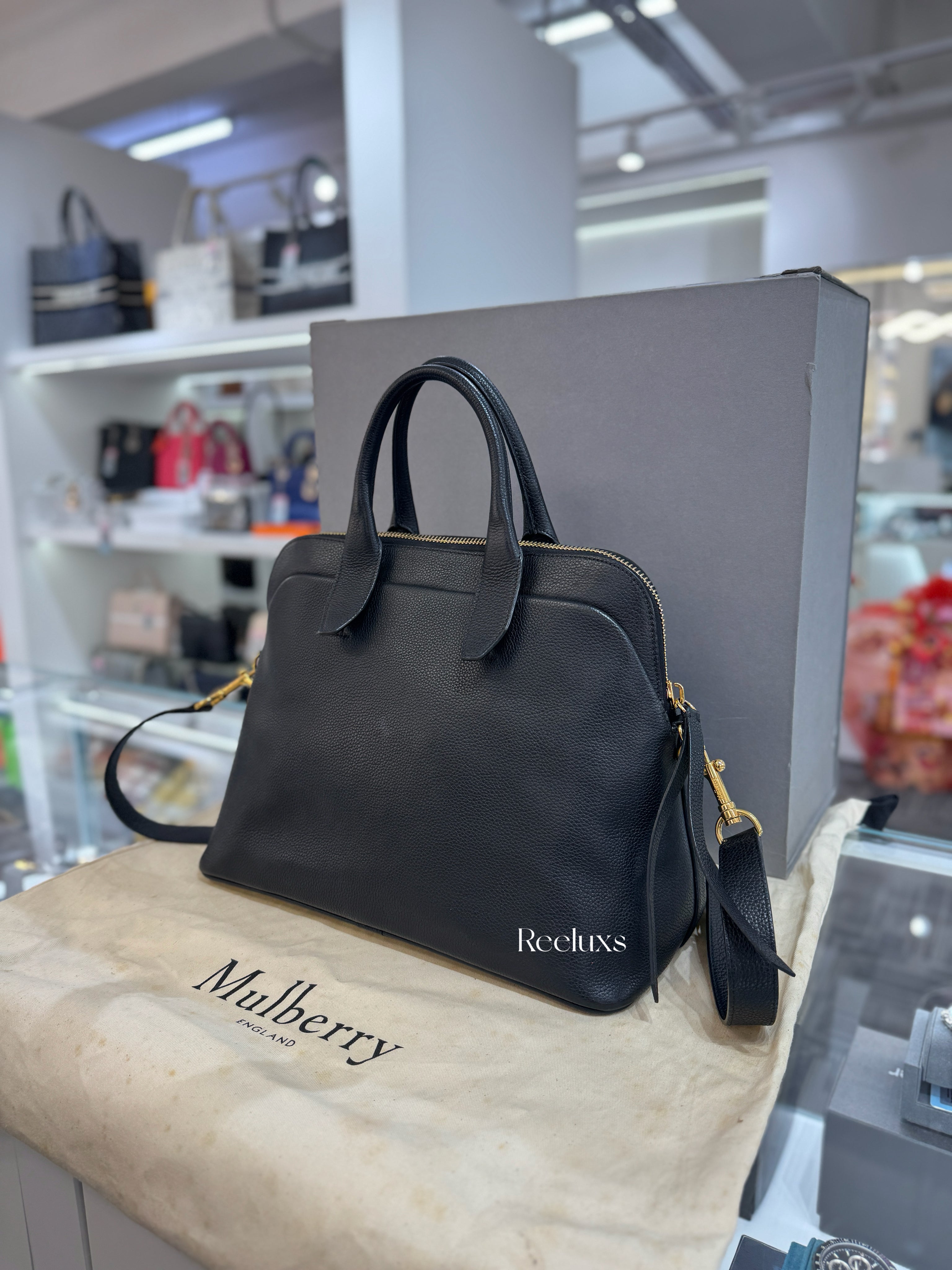 Full Set Black MULBERRY Colville Leather Bag