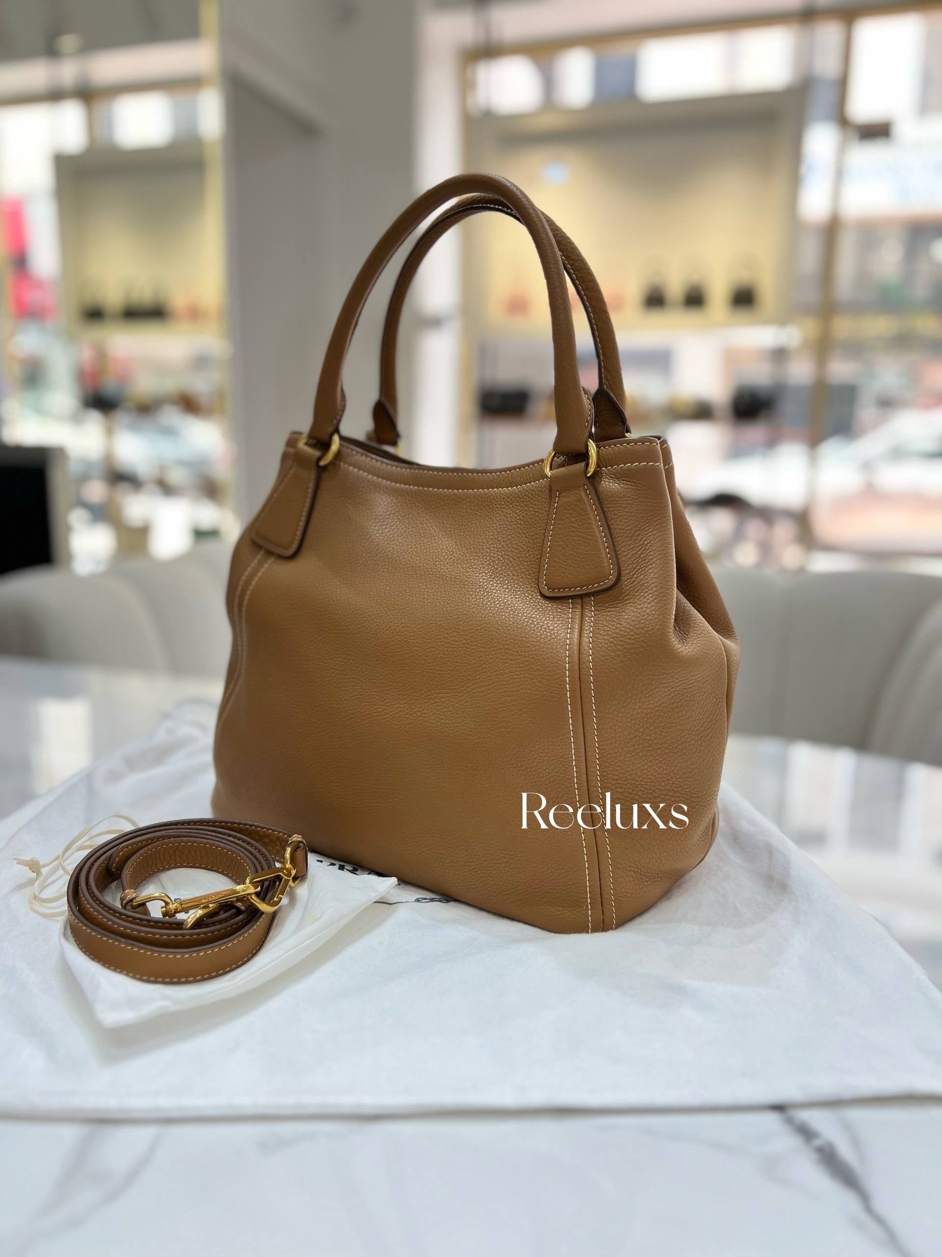 PRADA Vitello Daino Sacca 2 Mancini Handbag - Shoulder Bag