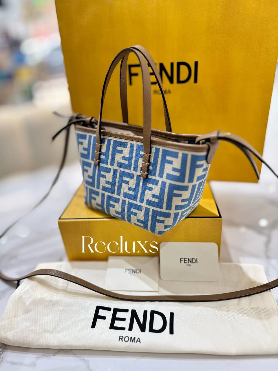 2024 FULL SET As New FENDI Mini Roll Fabric Tote Bag - Shoulder Bag