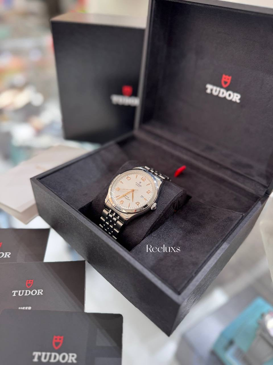 TUDOR 1962 41 mm Steel Watch With An Opaline/Silver Embossed Dial And A Steel Bracelet