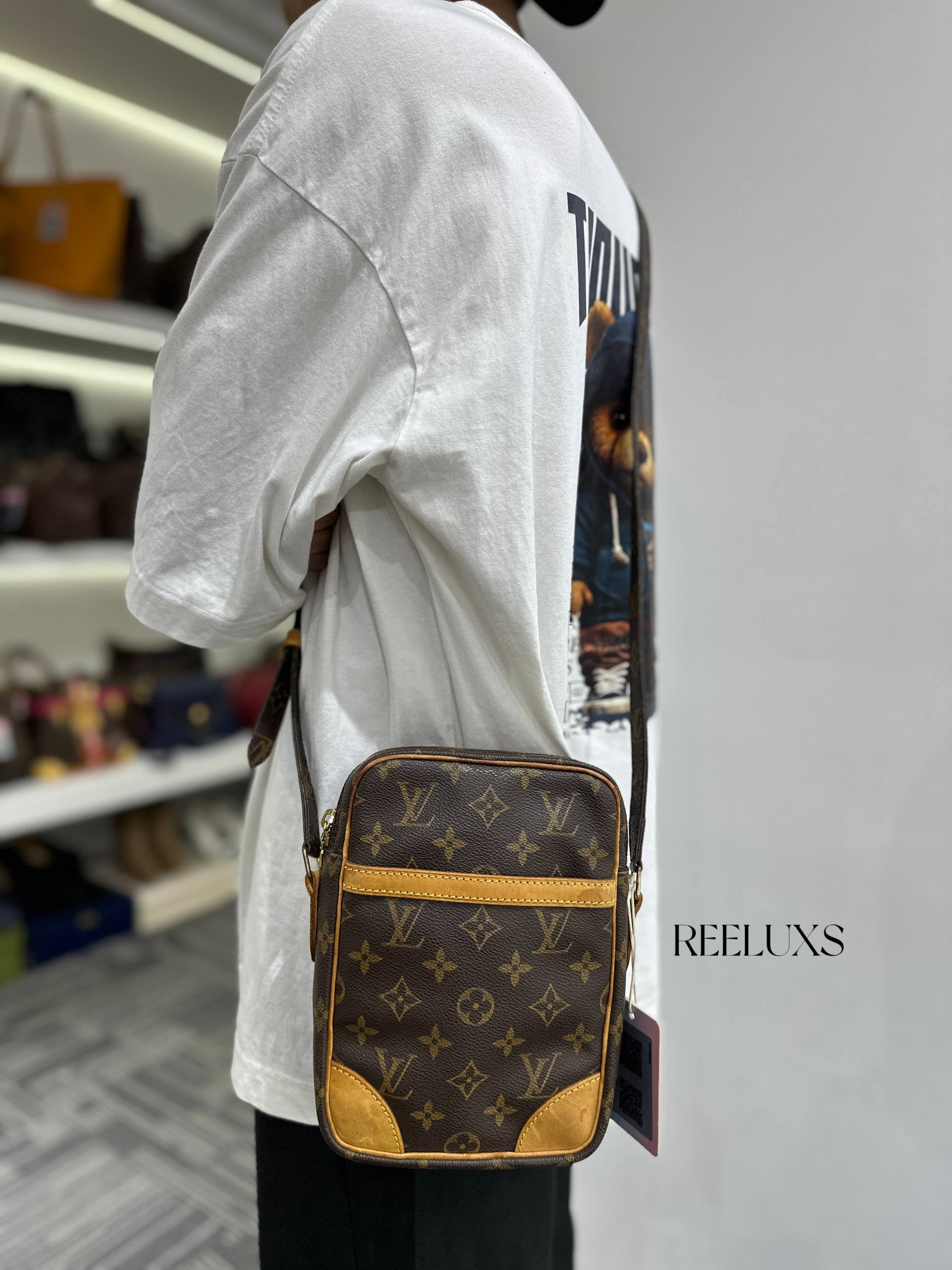 LOUIS VUITTON Danube Monogram Canvas Shoulder Bag For Women