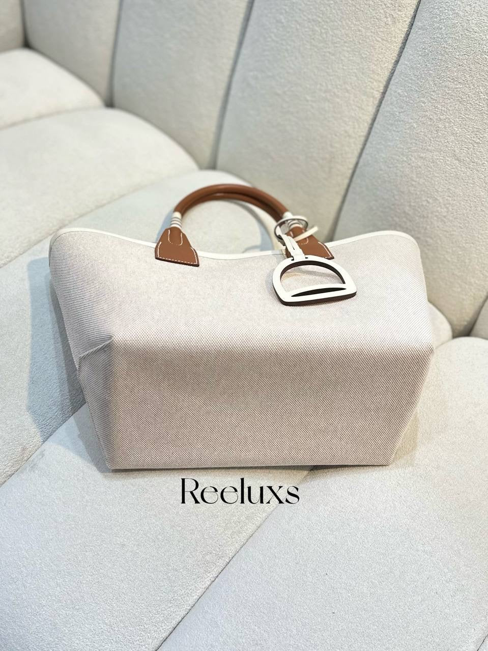 HERMES Steeple 25 Canvas  Tote Handbag
