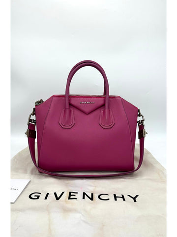 GIVENCHY Magenta Leather Small Antigona Satchel - Reeluxs 