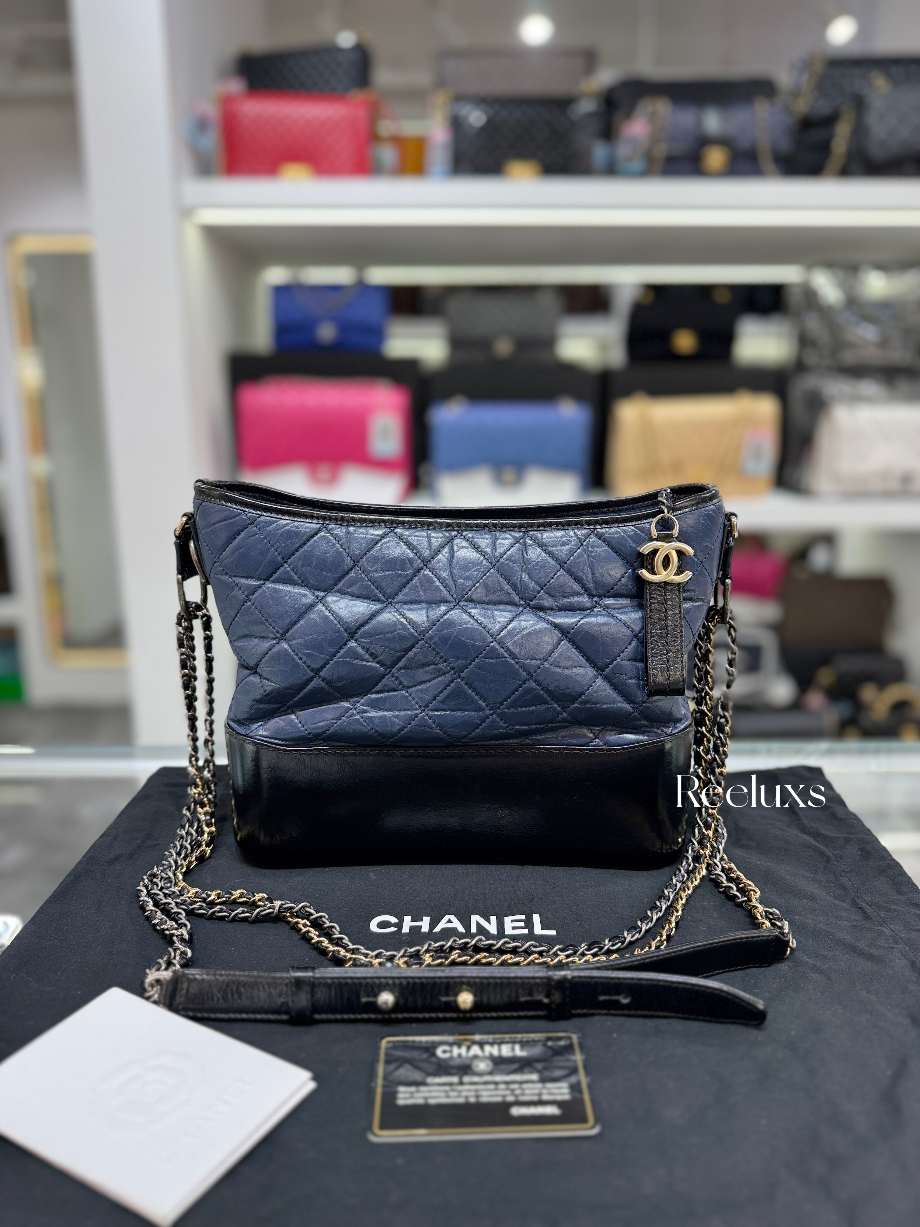 CHANEL Gabrielle Hobo Bag Navy Blue
