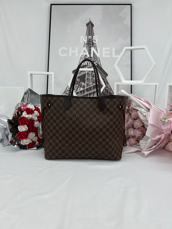 LOUIS VUITTON Large Damier Ebene Neverfull GM Tote Bag - Reeluxs 