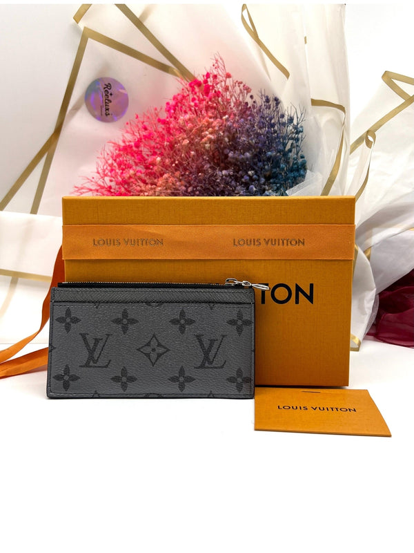 LOUIS VUITTON Taigarama Coin Card Holder Gunmetal - Reeluxs 