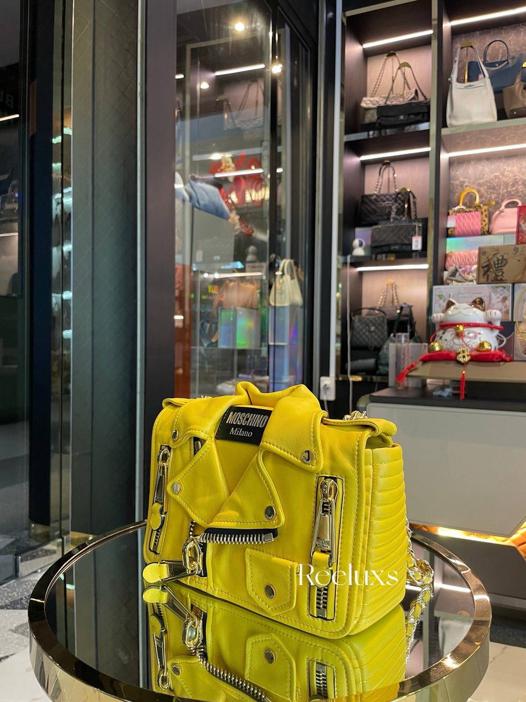 Moschino Biker leather crossbody bag