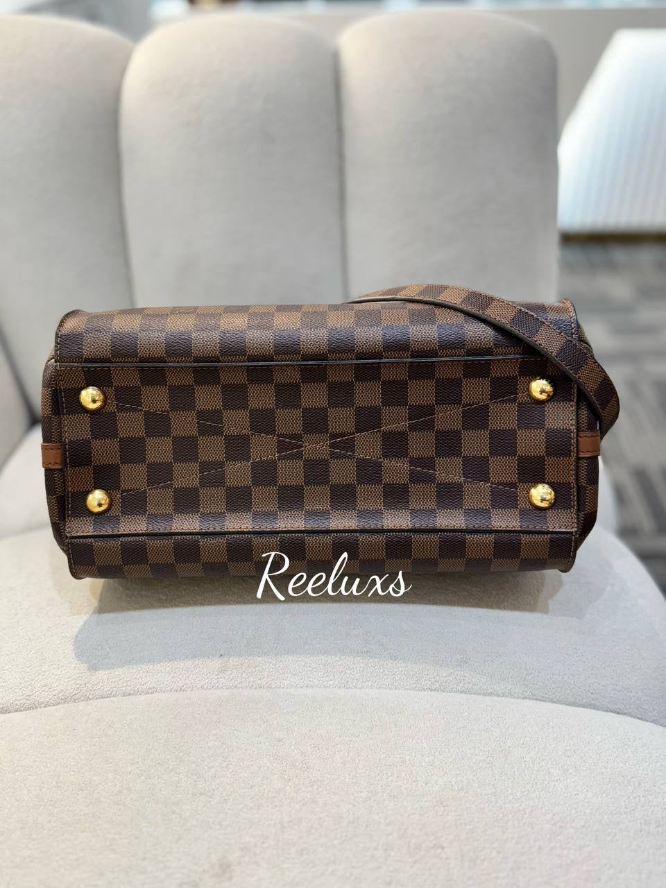 LOUIS VUITTON LV Damier Greenwich 2 Way Handbag In Brown