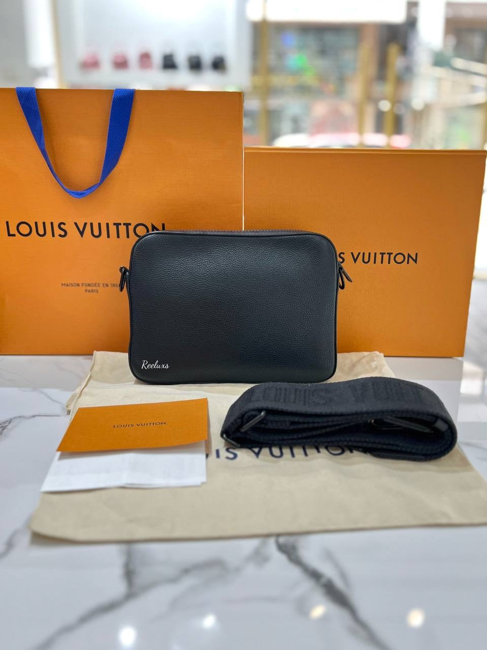 2024 FULL SET LOUIS VUITTON LV Fastline Messenger Aerogram M22482 Black Bag