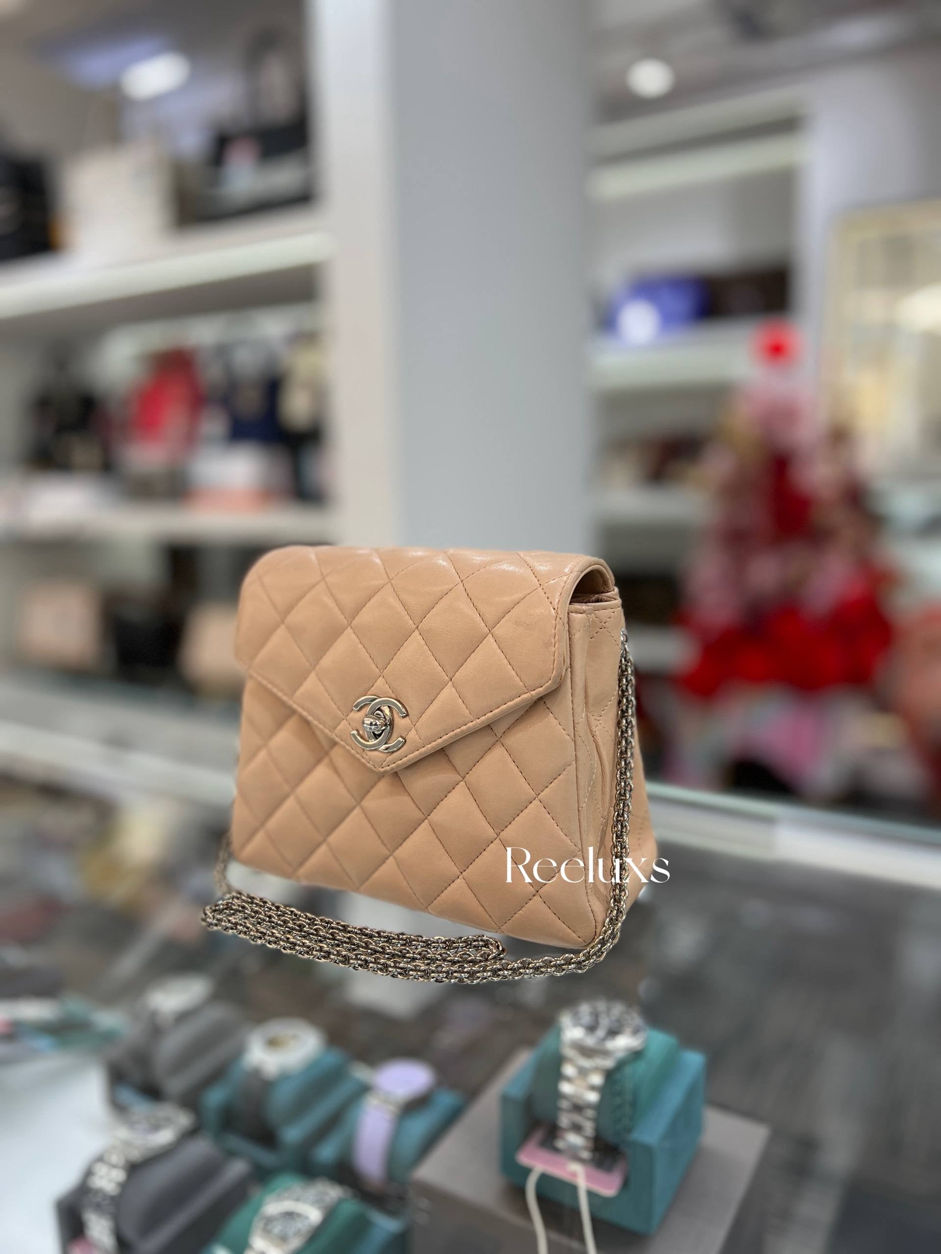 CHANEL Mini Single Flap Bag In Beige Lambskin Leather With Silver-Tone Handware