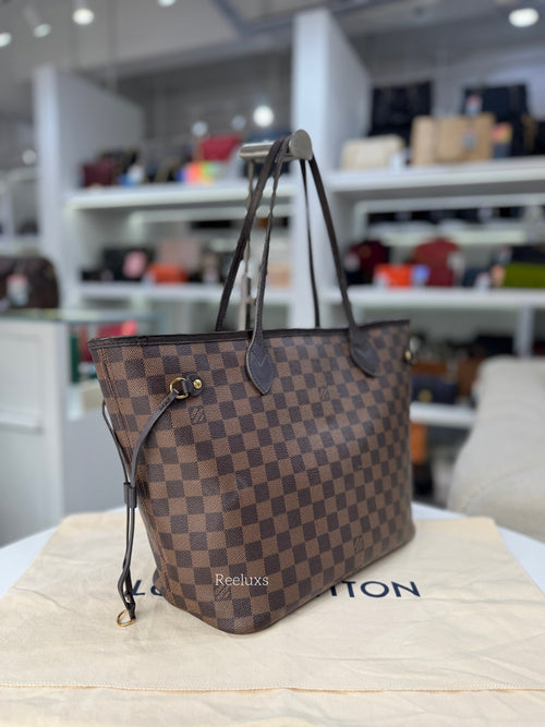 LOUIS VUITTON LV Neverfull MM Tote bag Damier Ebene Canvas