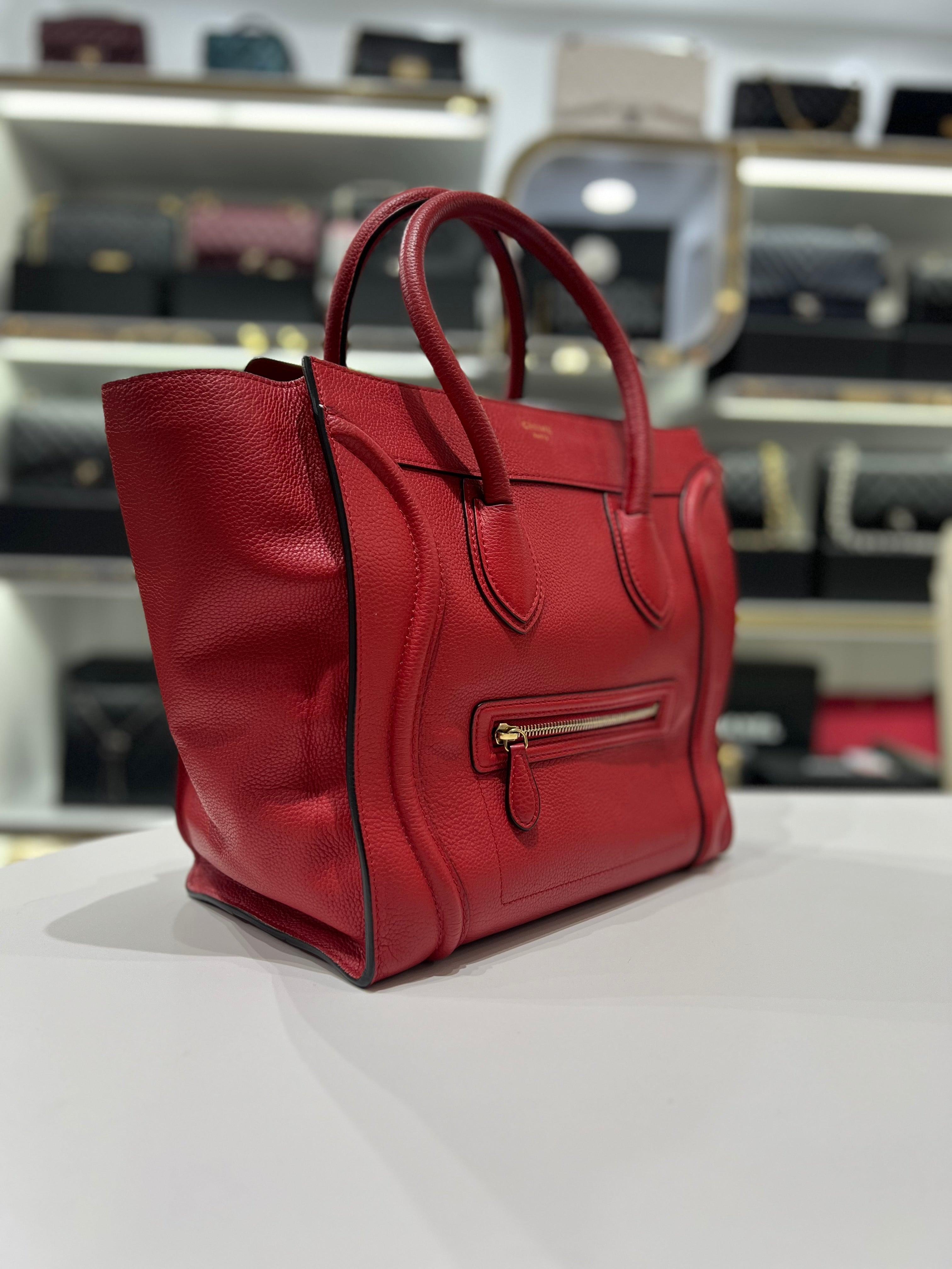 CELINE Red Calfskin Leather For Women Tote Bag - Reeluxs 