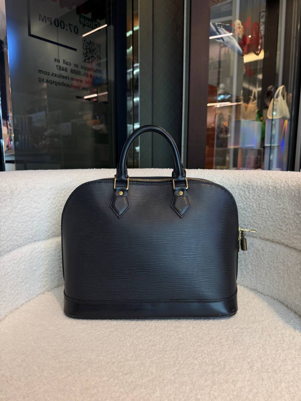 Louis Vuitton Alma PM Handbag Epi Leather Black