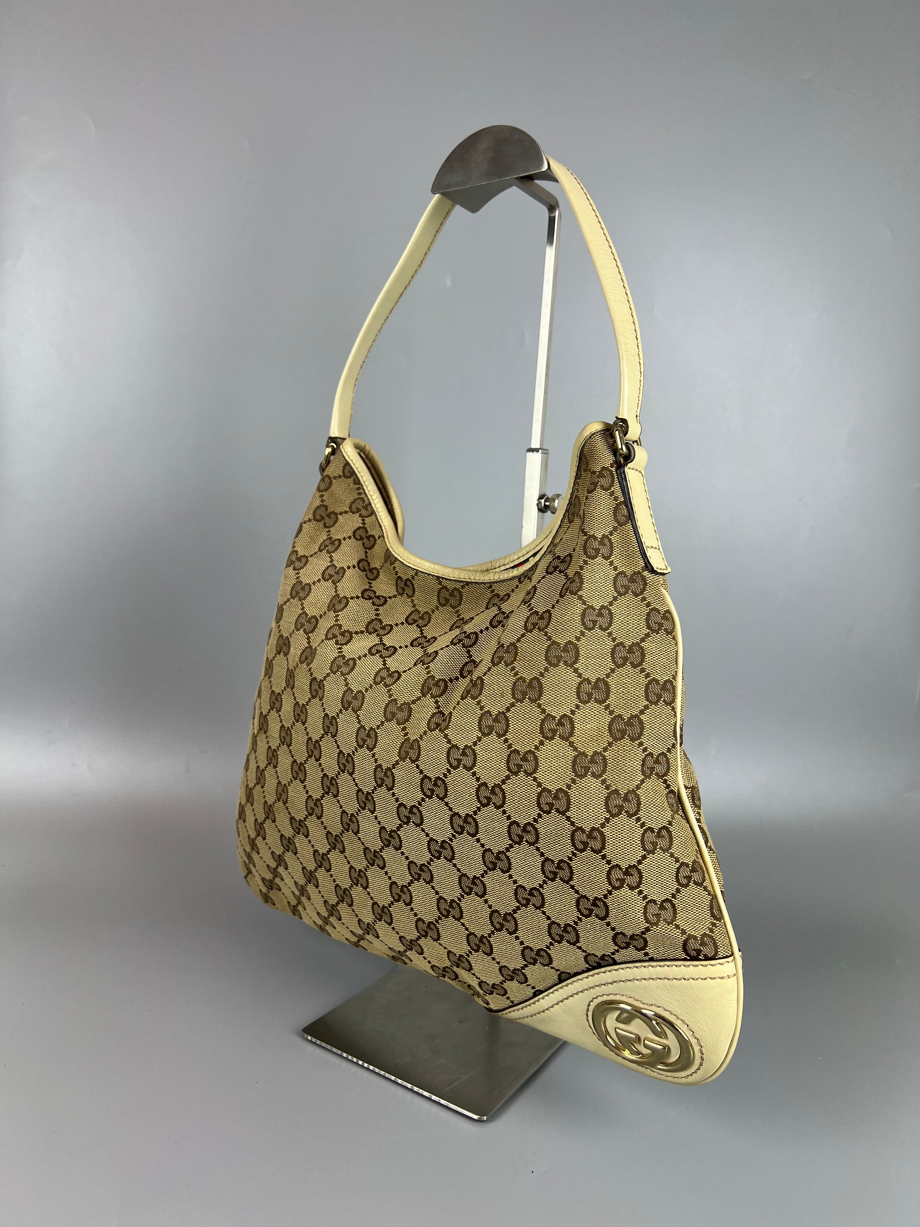 GUCCI Britt GG Canvas Hobo HandBag