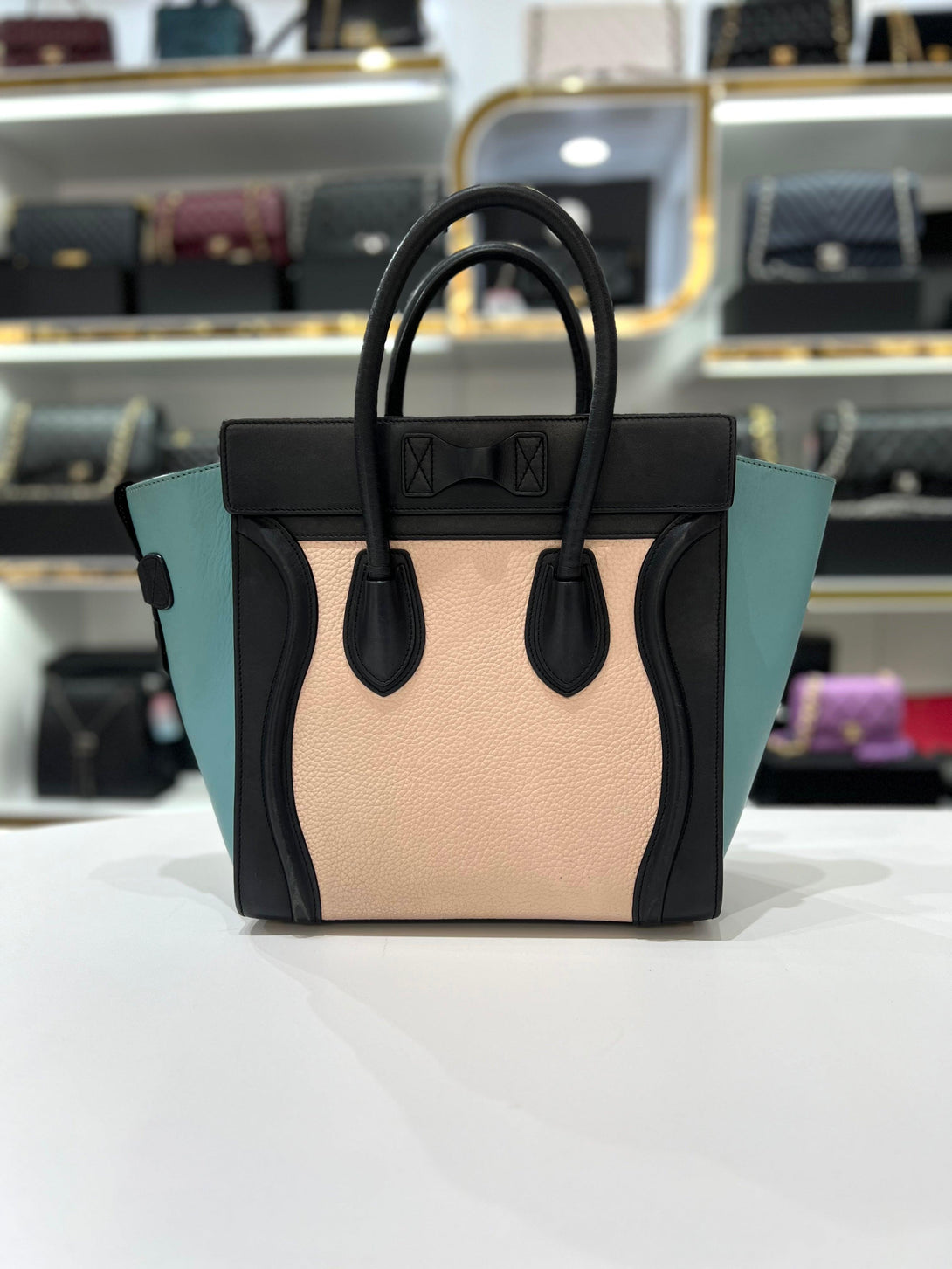 CELINE Drummed Micro Tri-Color Hand Bag For Women - Reeluxs 