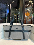 BURBERRY Blue Label Tote Bag Horse Logo Canvas Leather Women Bag JPN Original LT