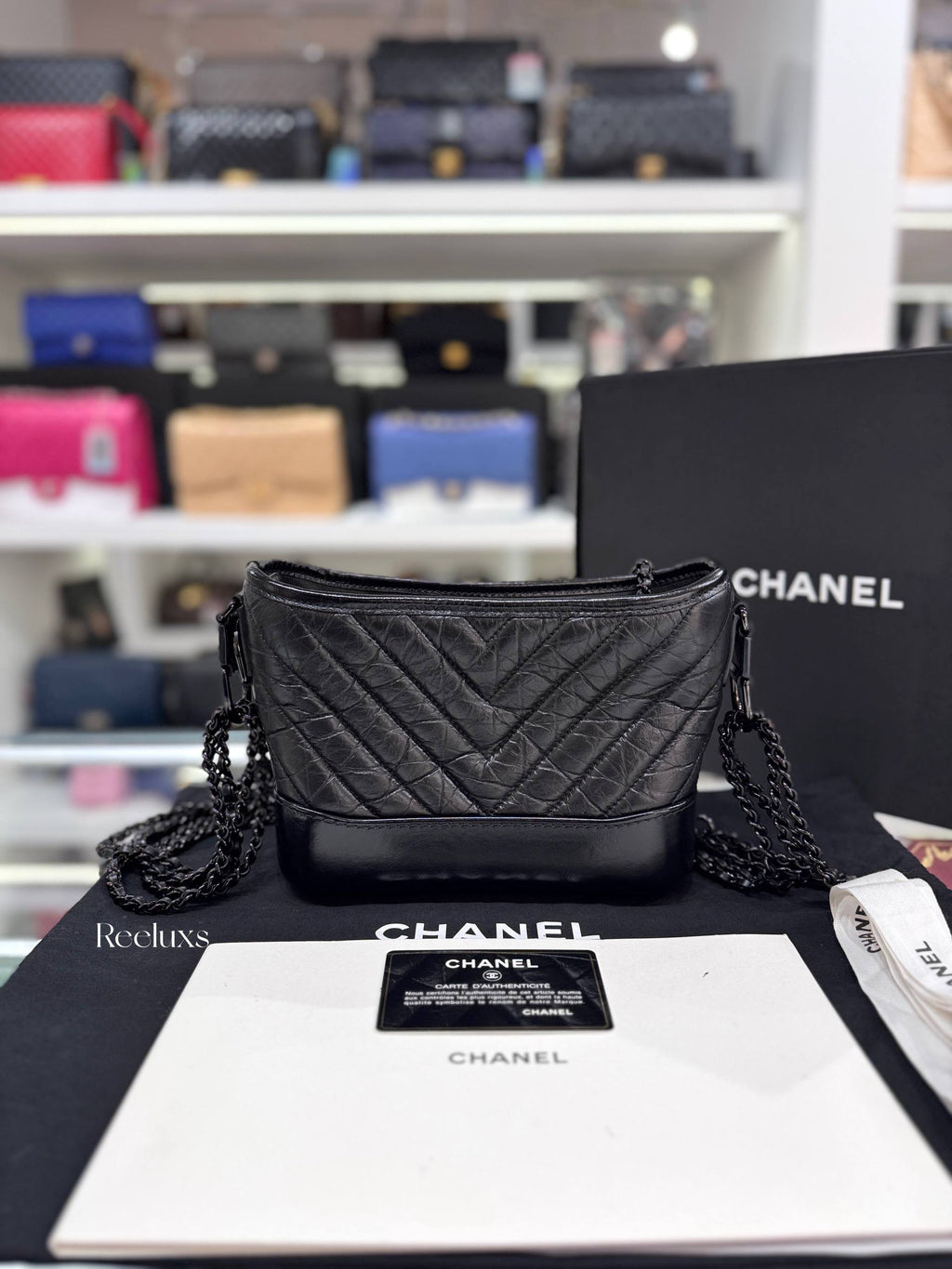 CHANEL Small Hobo Bag Lamb Black