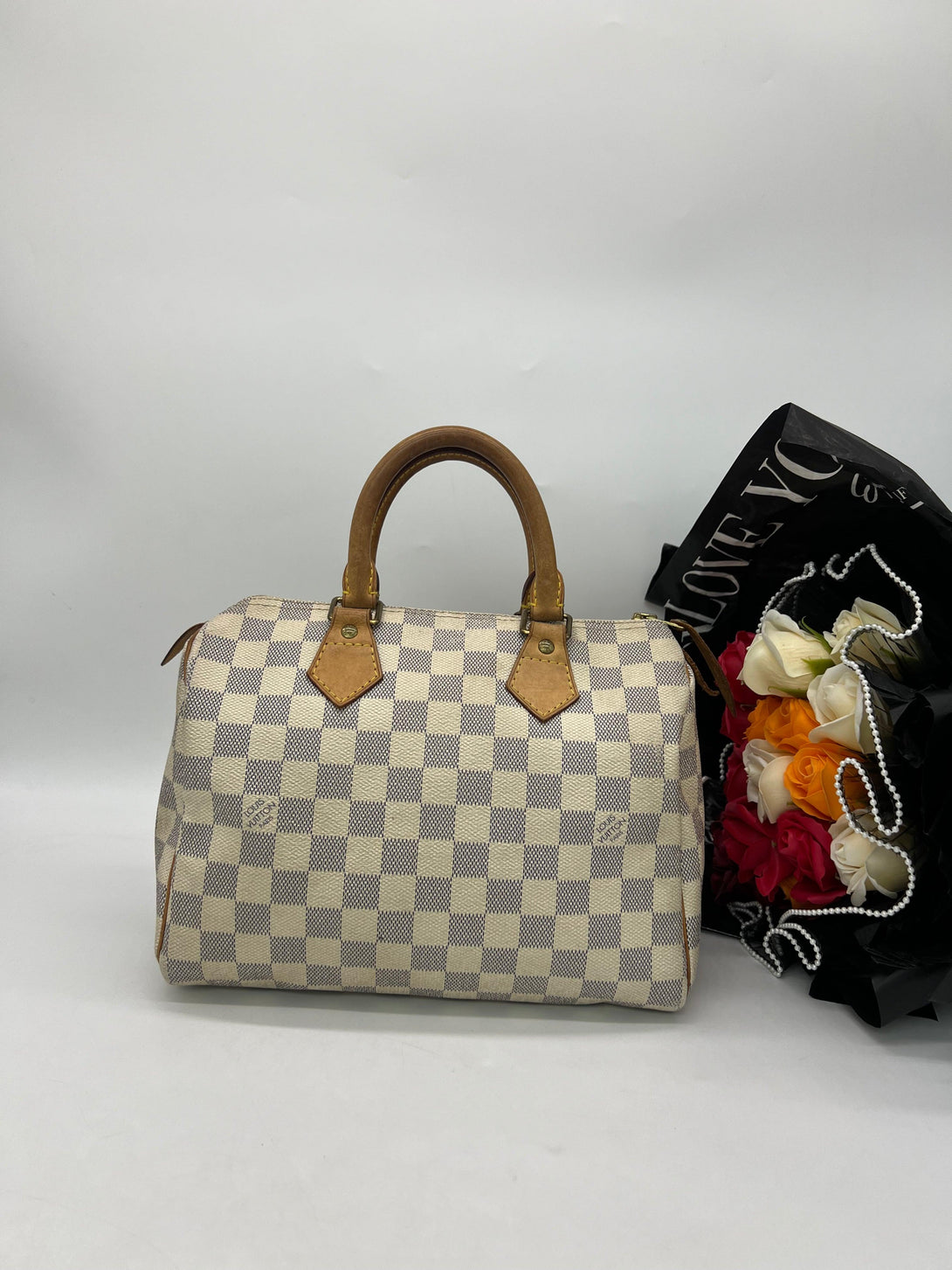 LOUIS VUITTON Speedy 25 Damier Azur Handbag - Reeluxs 