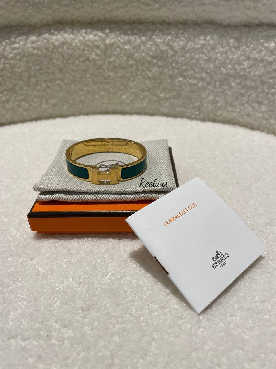 FULL SET HERMES Clic Clac H  Bracelet GHW Gold Hardware
