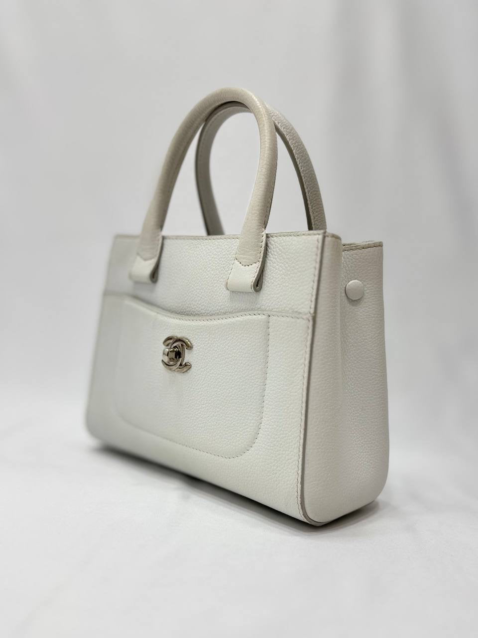 CHANEL Caviar White Neo Executive Mini 2way Tote Bag