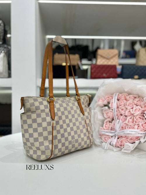 LOUIS VUITTON Totally PM Tote Bag in Damier Azur Canvas