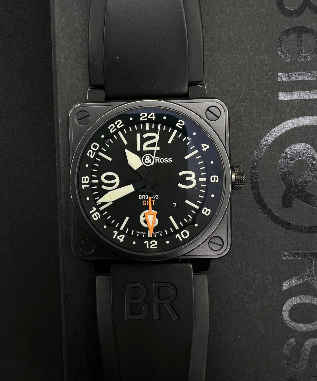 BELL & ROSS BR0193 Black PVD GMT 46mm Automatic Watch - Reeluxs 