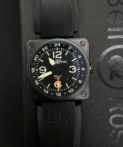 BELL & ROSS BR0193 Black PVD GMT 46mm Automatic Watch - Reeluxs 