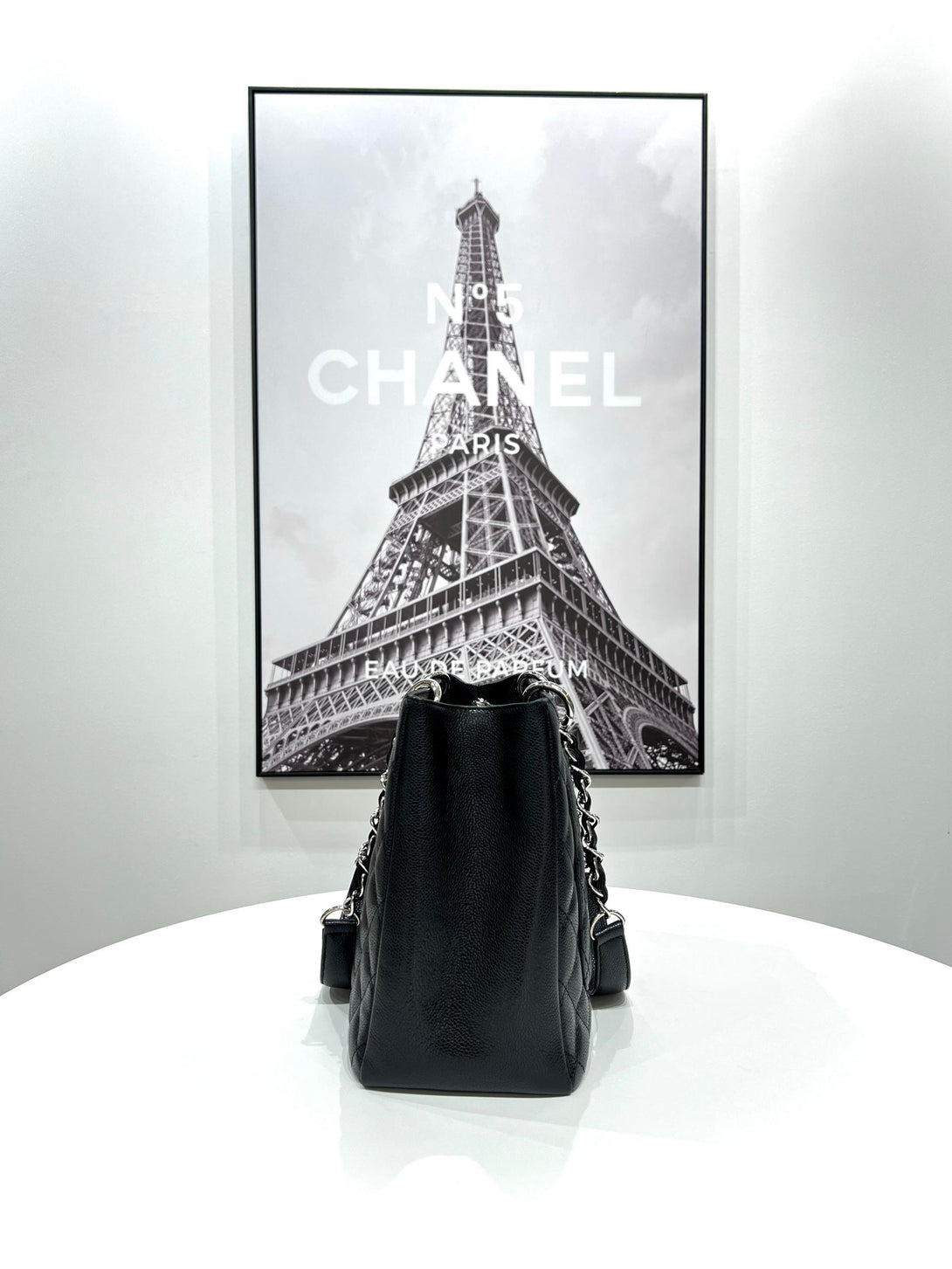 CHANEL Caviar Skin Matelasse Chain Shoulder Bag Black - Reeluxs 