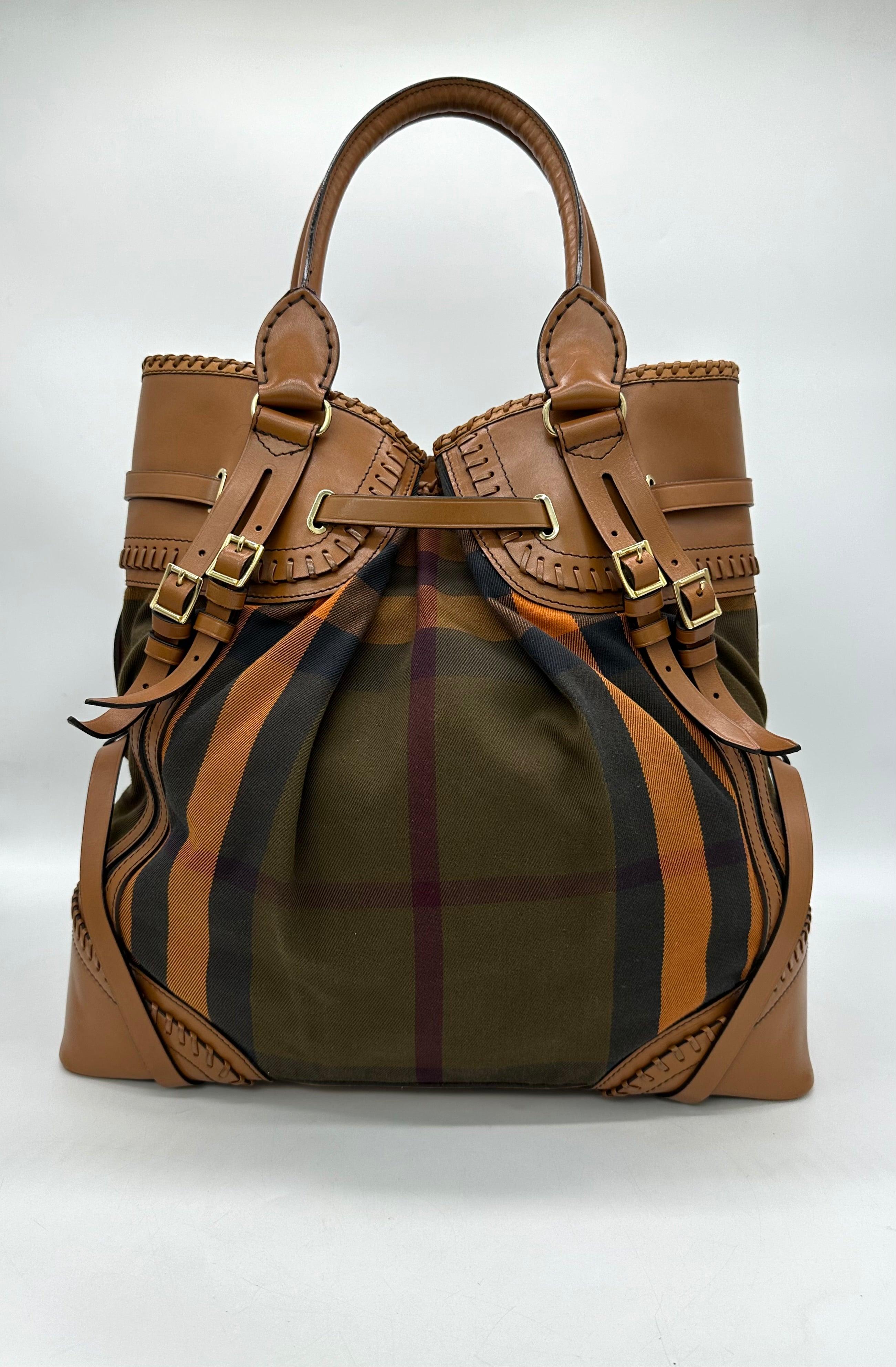 BURBERRY Prorsum Whipstitch Check Canvas Tote Bag - Reeluxs 