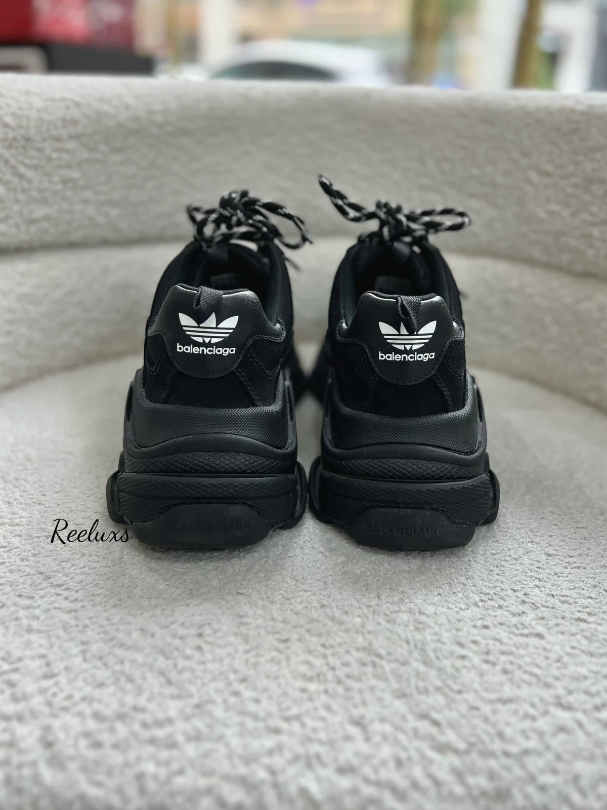 Balenciaga S Trainers Shoe In Black White Size 42