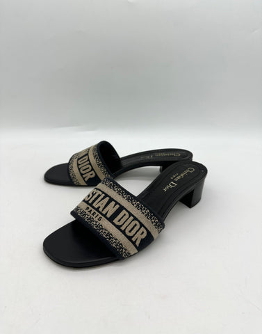 CHRISTIAN DIOR Canvas & leather Sandals 36 - Reeluxs 