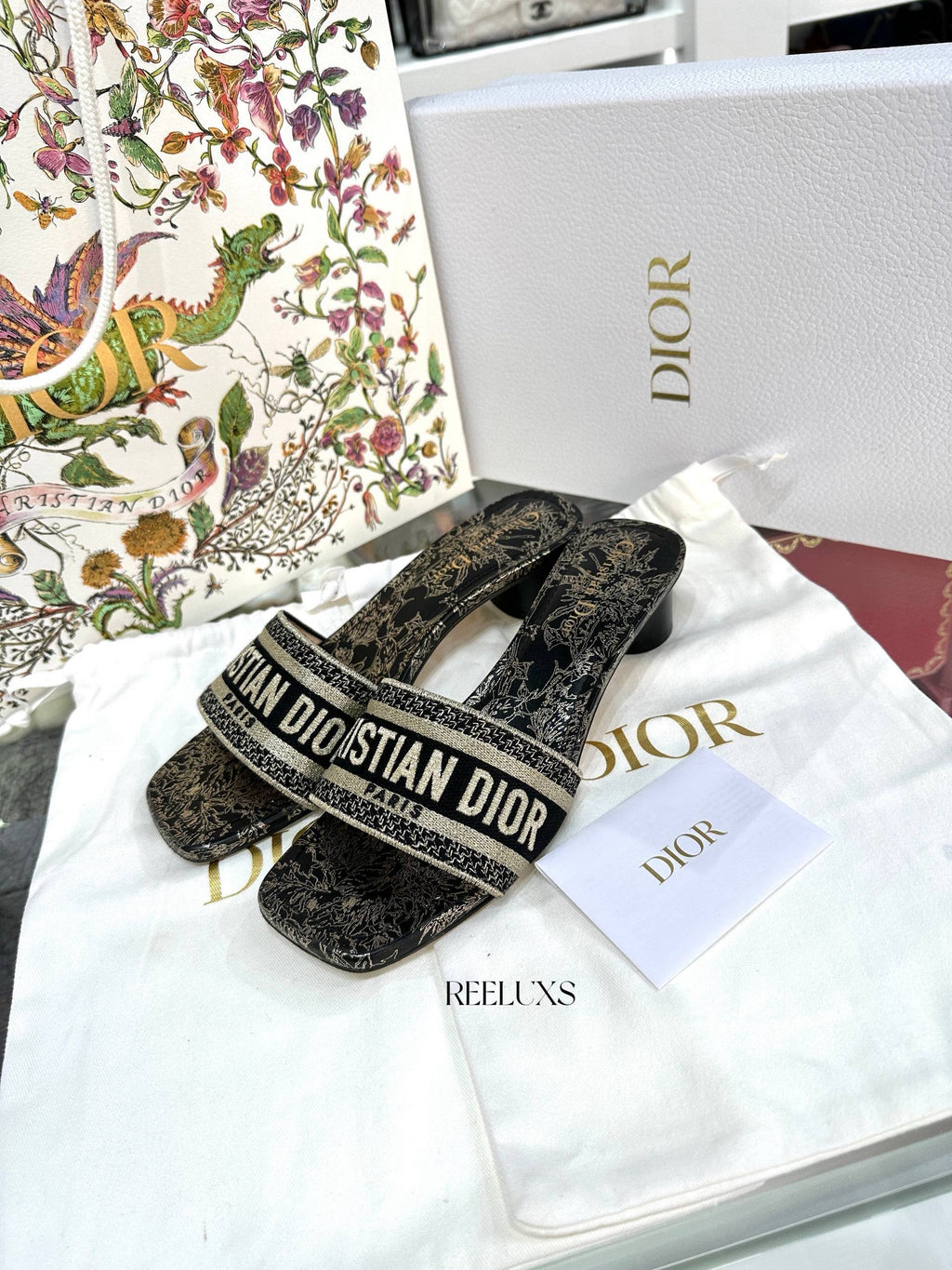 CHRISTIAN DIOR Dway Heeled Slide Full Set